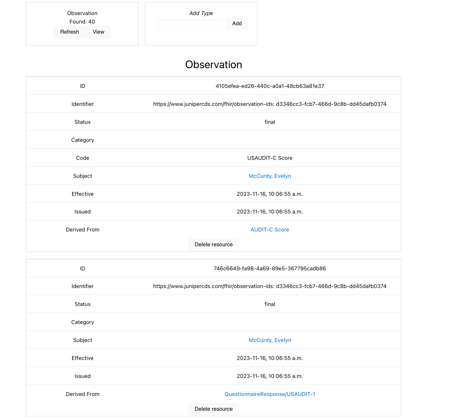 Viewing Clinical Data